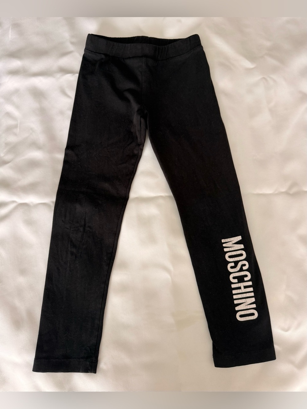Moschino Kids Black Leggings with White Logo